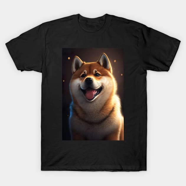 Happy Shiba Inu Dog T-Shirt by KoolArtDistrict